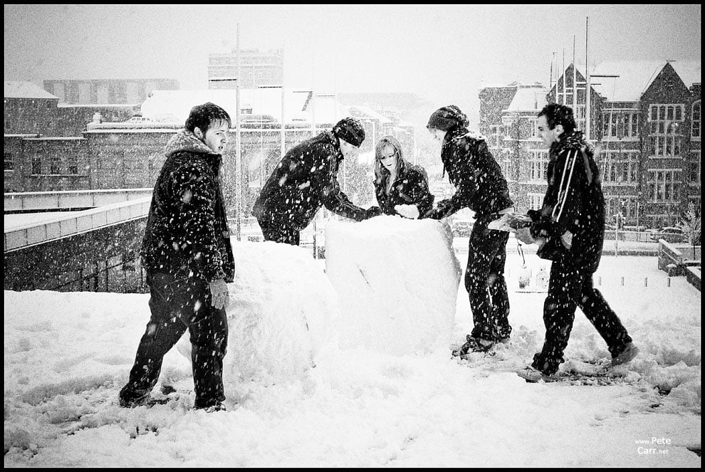 Building a snow man Building a snow man