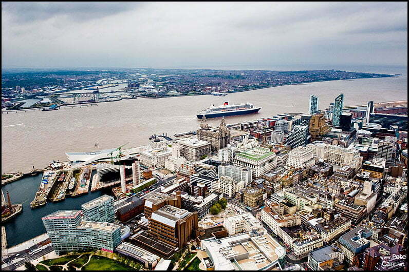 Queen Mary 2 from the air