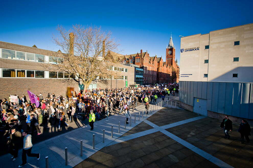 Student protest in Liverpool