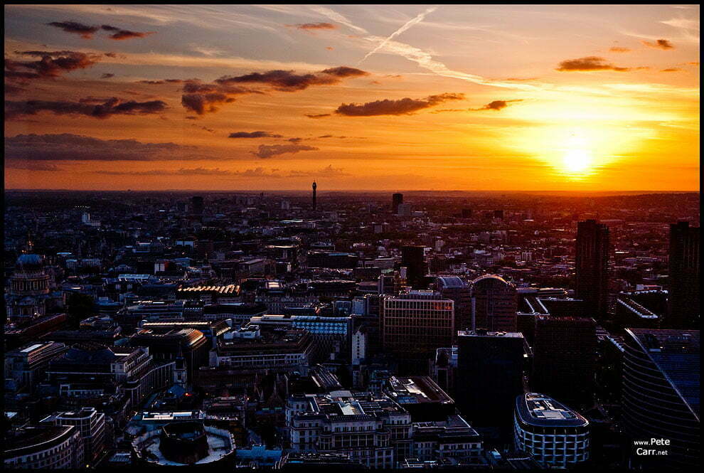Sunset over London