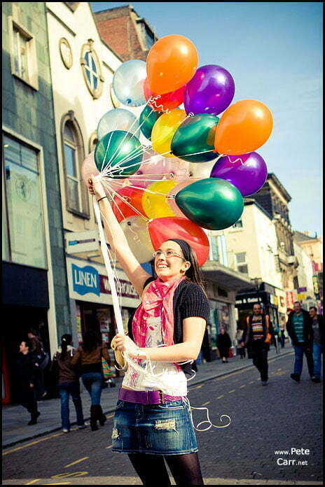Girl with balloons